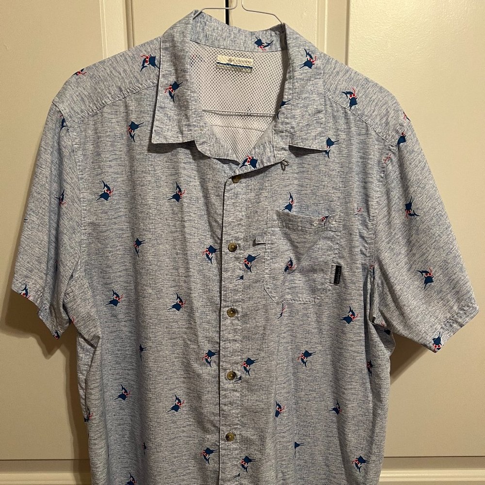 Columbia PFG Fishing Shirt Size XL Fish Print